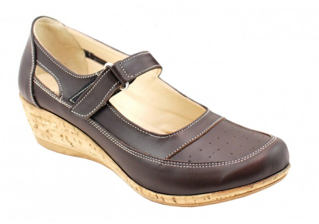 Pantofi dama cu platforma din piele naturala - Foarte comozi P9154MBOX2